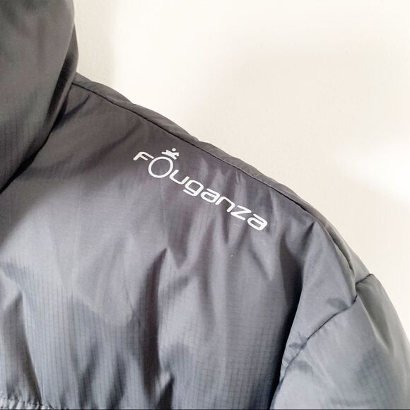 Fouganza Dark Grey “Black Panther” Fur Trim Hood Long Puffer Winter Coat - Picture 14 of 14